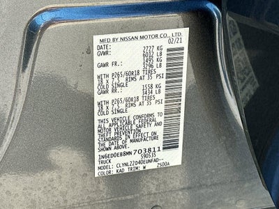 2021 Nissan Frontier Crew Cab SV 4x4