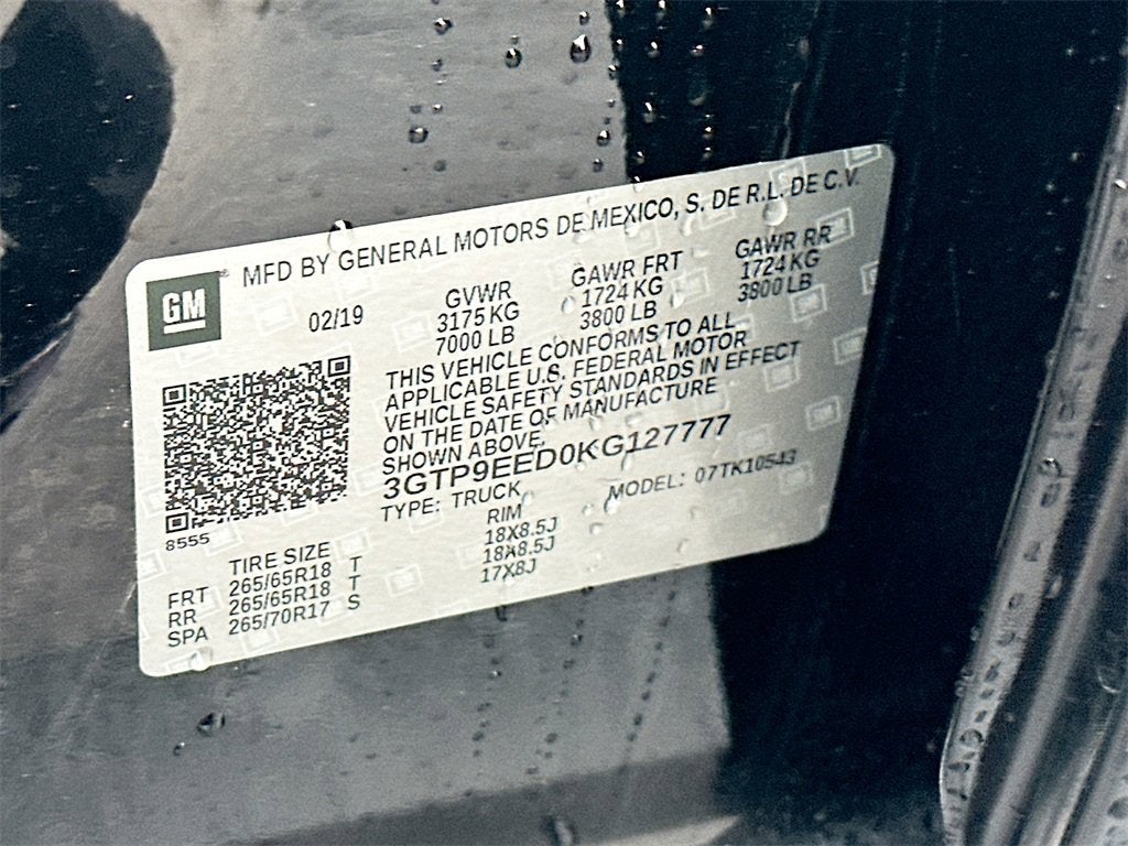 2019 GMC Sierra 1500 AT4