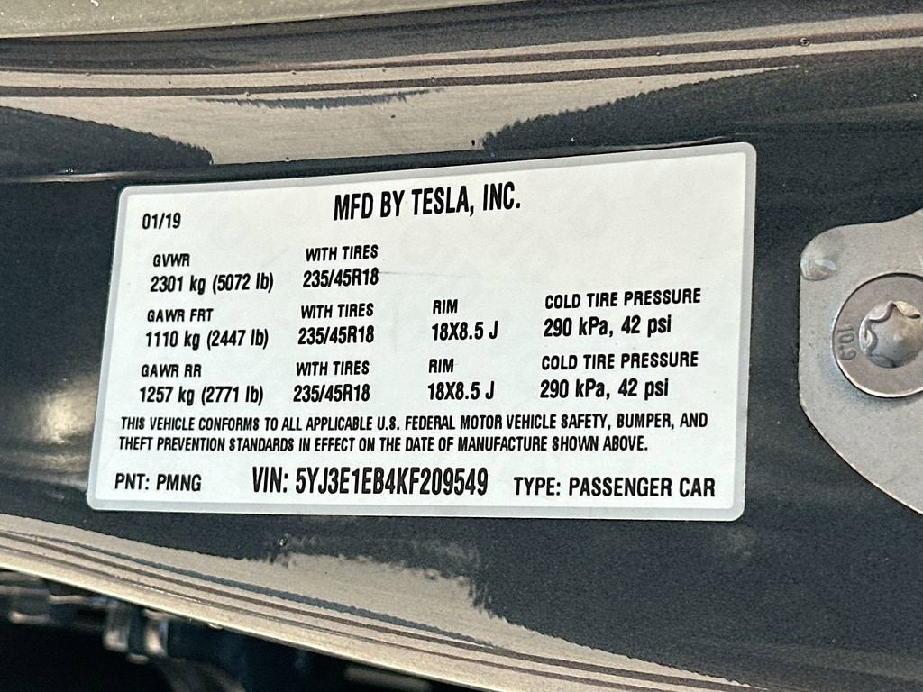 2019 Tesla Model 3 Long Range