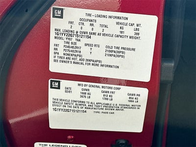 2001 Chevrolet Corvette Base