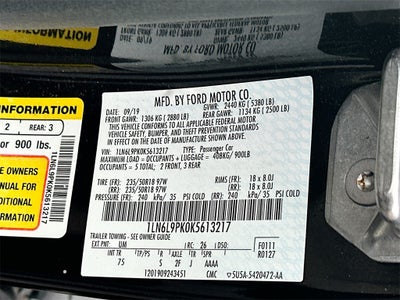 2019 Lincoln Continental Standard