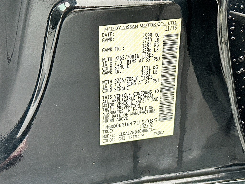 2017 Nissan Frontier SV