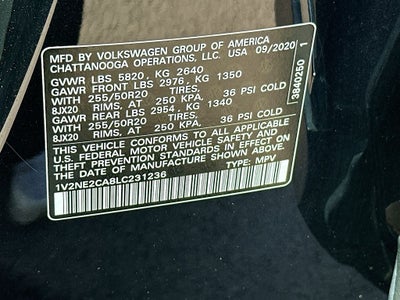 2020 Volkswagen Atlas Cross Sport 3.6L V6 SEL Premium 4Motion