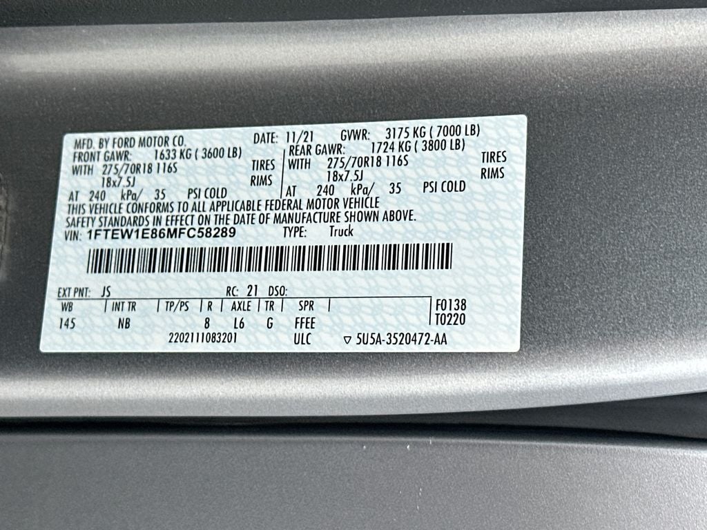 2021 Ford F-150 Tremor