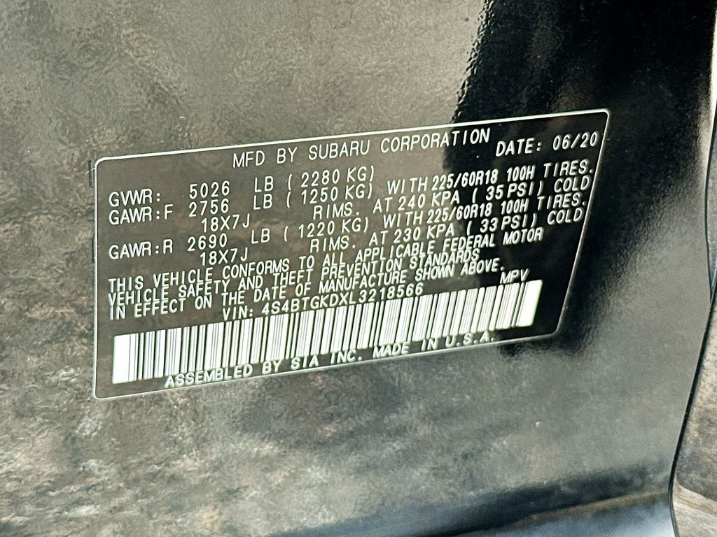 2020 Subaru Outback Onyx Edition XT
