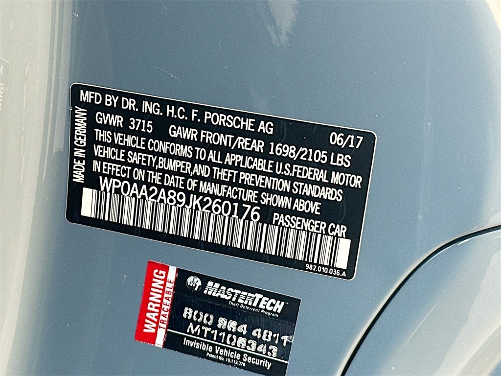 2018 Porsche 718 Cayman Base