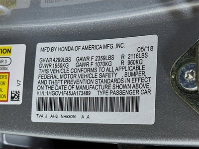 2018 Honda Accord Sedan EX 1.5T