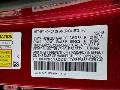 2019 Honda Accord Sedan EX-L 1.5T