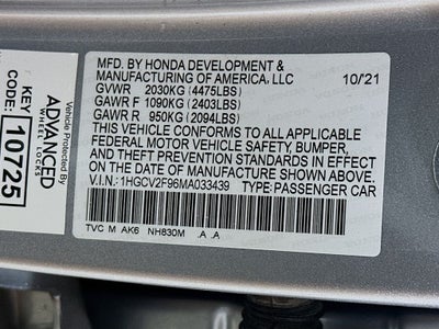 2021 Honda Accord Touring 2.0T