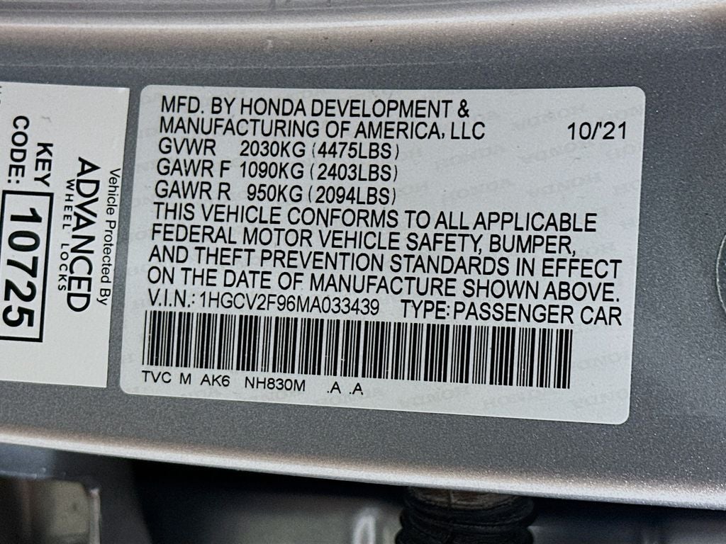 2021 Honda Accord Touring 2.0T