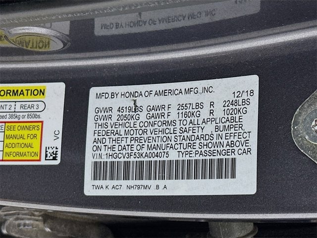 2019 Honda Accord Hybrid EX-L