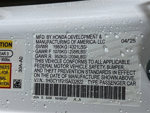 2025 Honda Accord Sedan LX