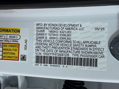 2025 Honda Accord SE