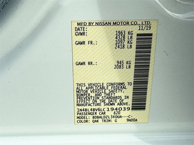 2020 Nissan Altima 2.5 S