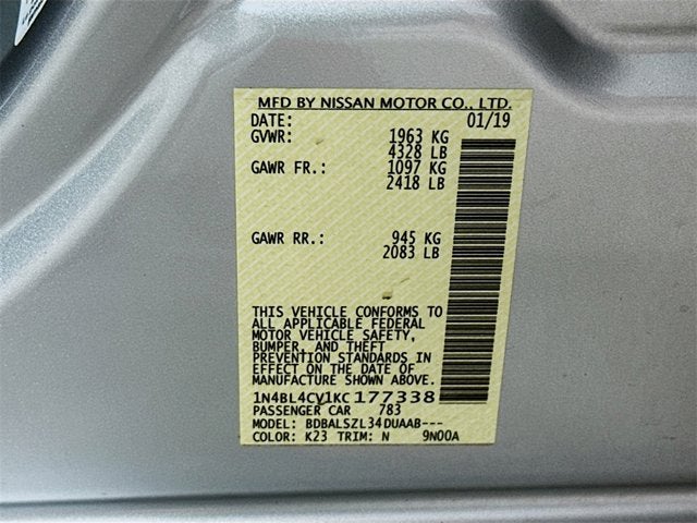 2019 Nissan Altima 2.5 SR