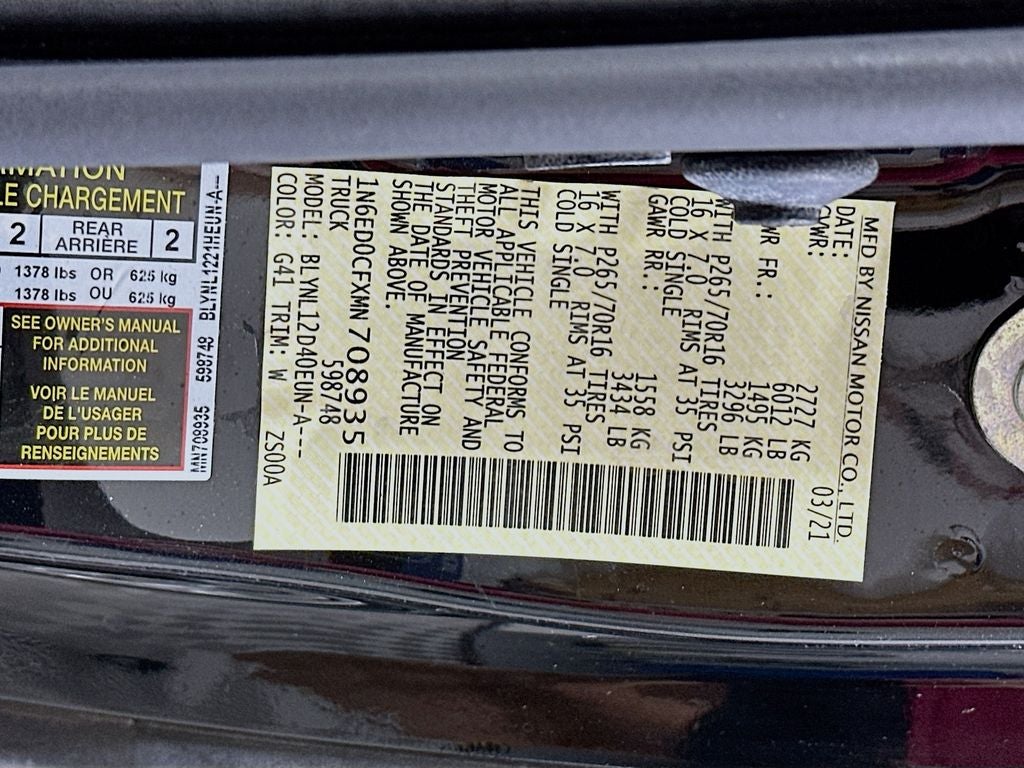 2021 Nissan Frontier S