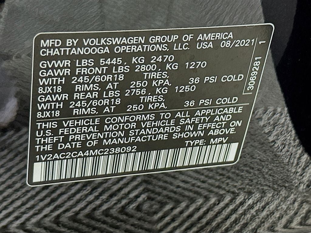 2021 Volkswagen Atlas Cross Sport 2.0T S