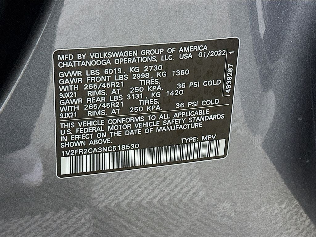 2022 Volkswagen Atlas 3.6L V6 SEL Premium R-Line