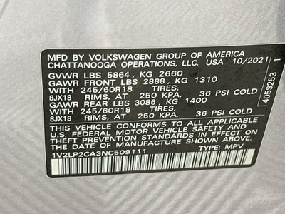 2022 Volkswagen Atlas 2.0T SE