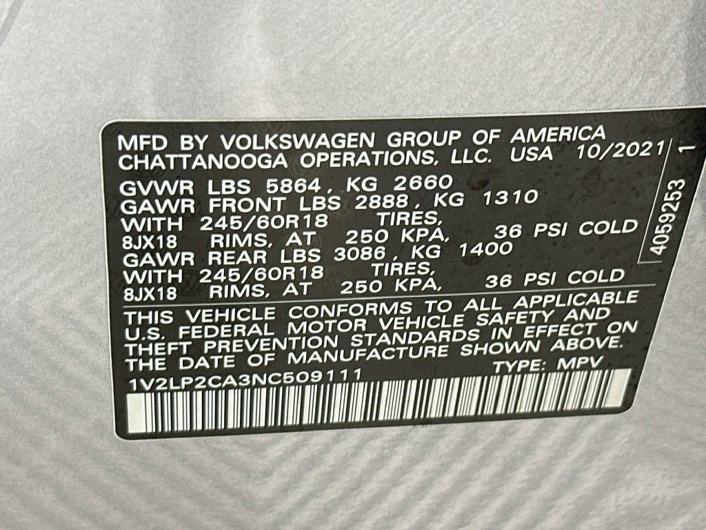2022 Volkswagen Atlas 2.0T SE