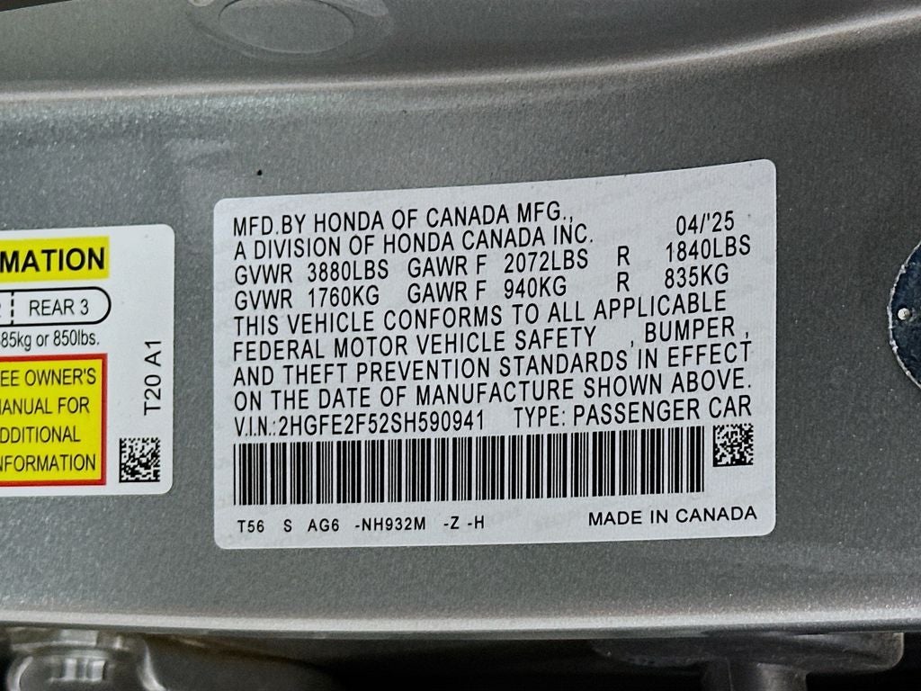 2025 Honda Civic Sport
