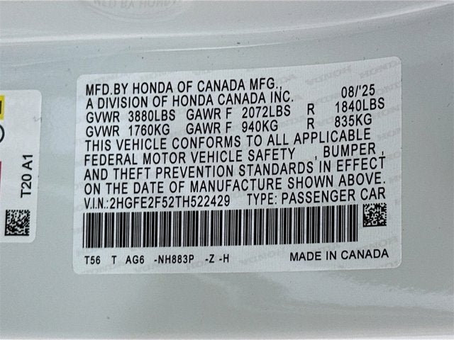 2026 Honda Civic Sedan Sport