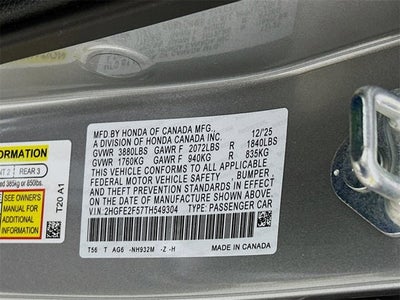 2026 Honda Civic Sedan Sport