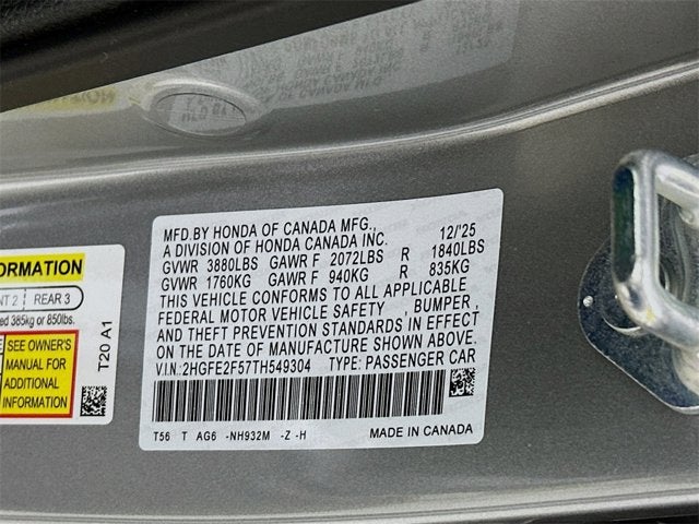 2026 Honda Civic Sedan Sport