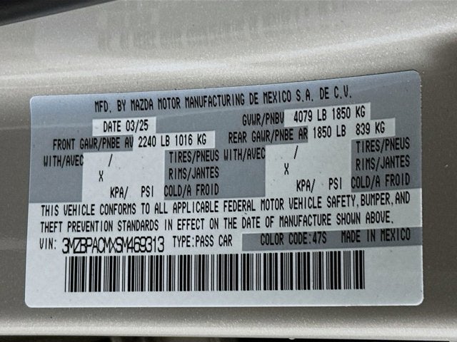 2025 Mazda Mazda3 Sedan 2.5 S Preferred