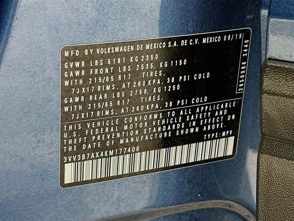 2019 Volkswagen Tiguan 2.0T SE