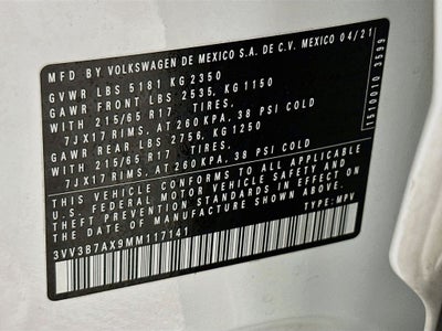 2021 Volkswagen Tiguan 2.0T SE