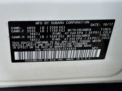 2018 Subaru Outback 3.6R Limited