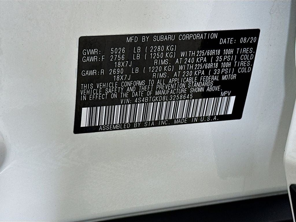 2020 Subaru Outback Onyx Edition XT