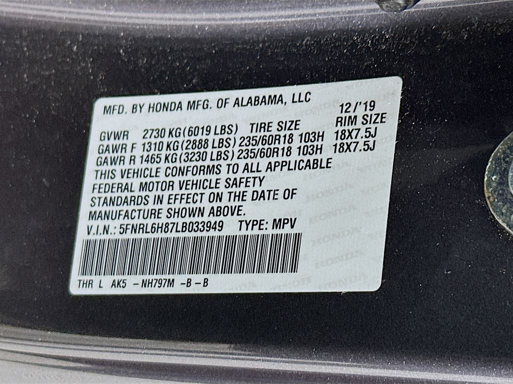 2020 Honda Odyssey Touring