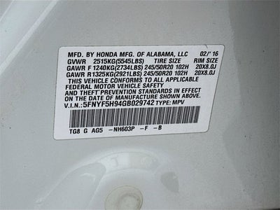 2016 Honda Pilot Touring