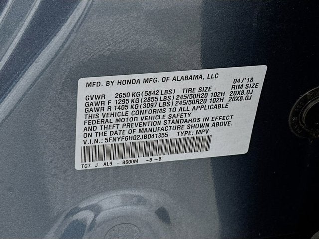 2018 Honda Pilot Elite