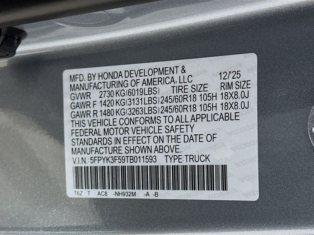 2026 Honda Ridgeline RTL