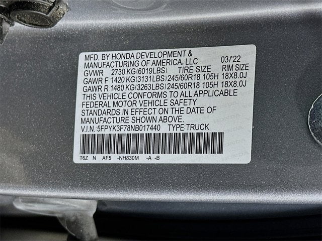 2022 Honda Ridgeline RTL-E