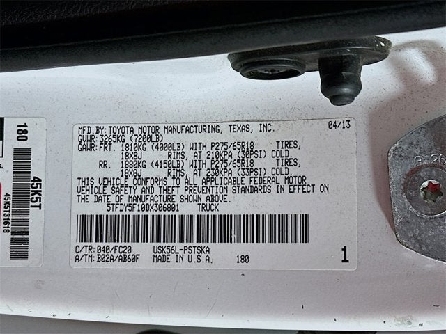 2013 Toyota Tundra 4WD Truck Grade