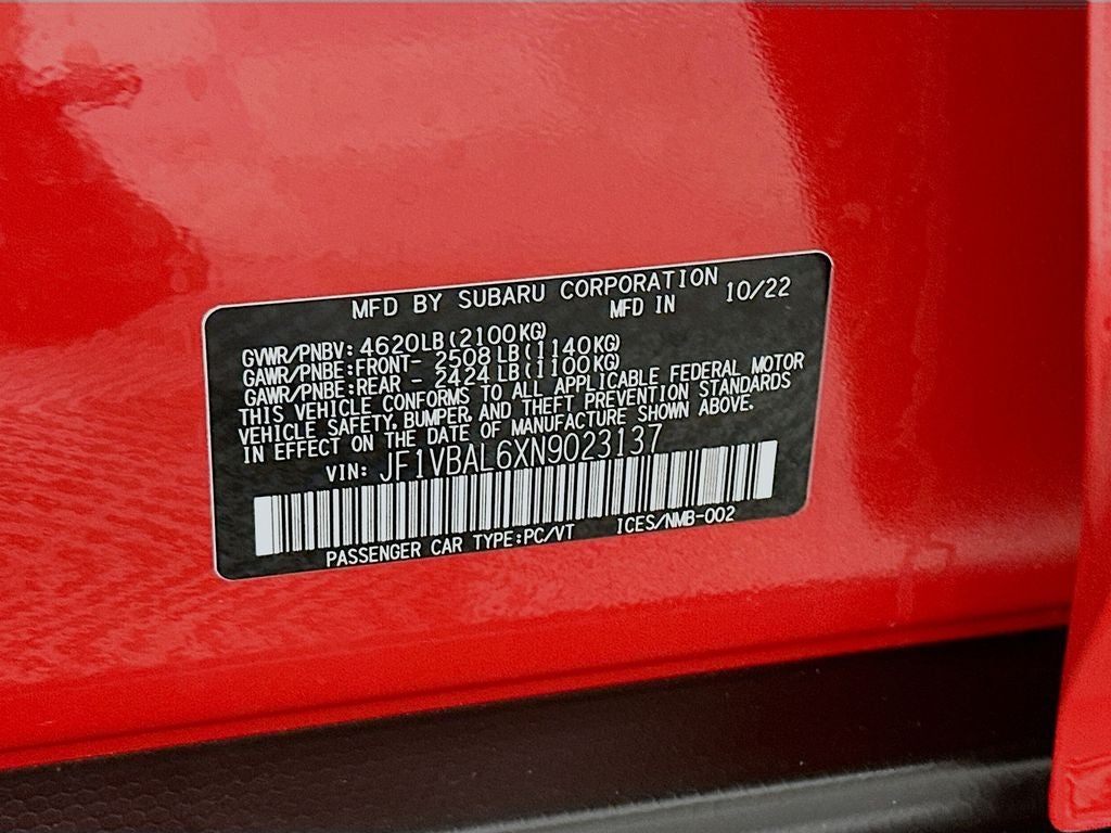 2022 Subaru WRX Limited