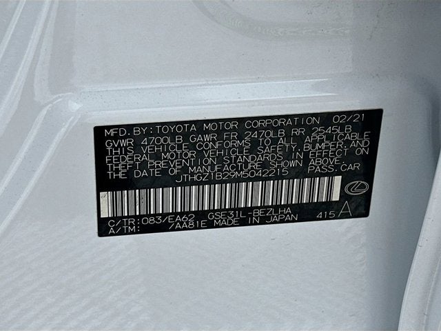 2021 Lexus IS IS 350 F SPORT