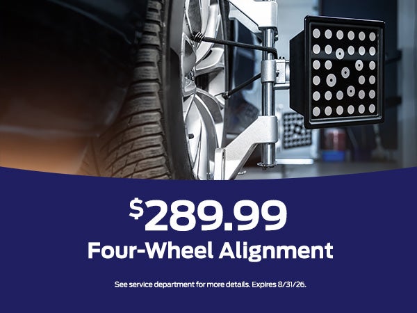 $289.99
Four-Wheel Alignment